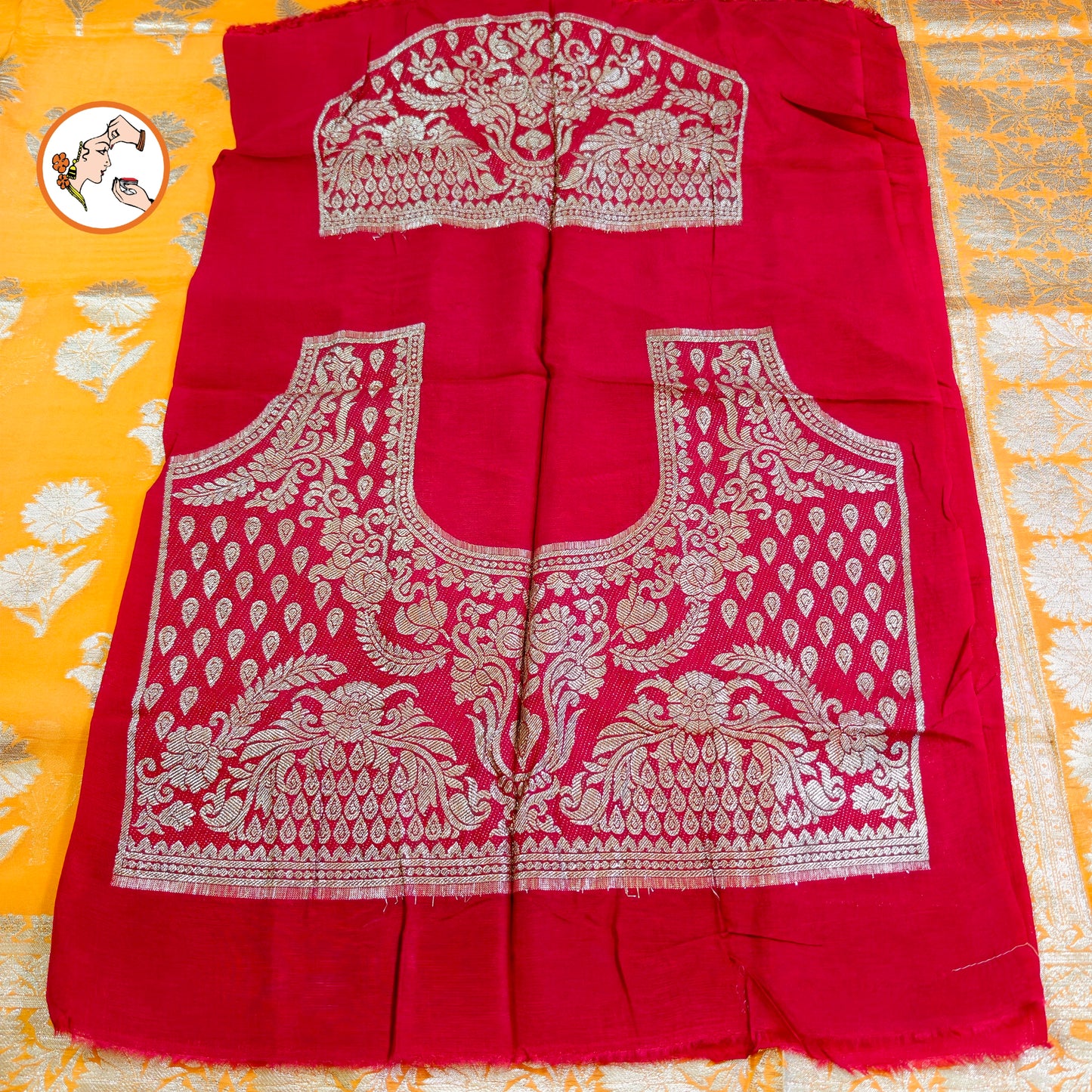 Orange Pure Organza Designer Saree with contrast Maroon blouse
