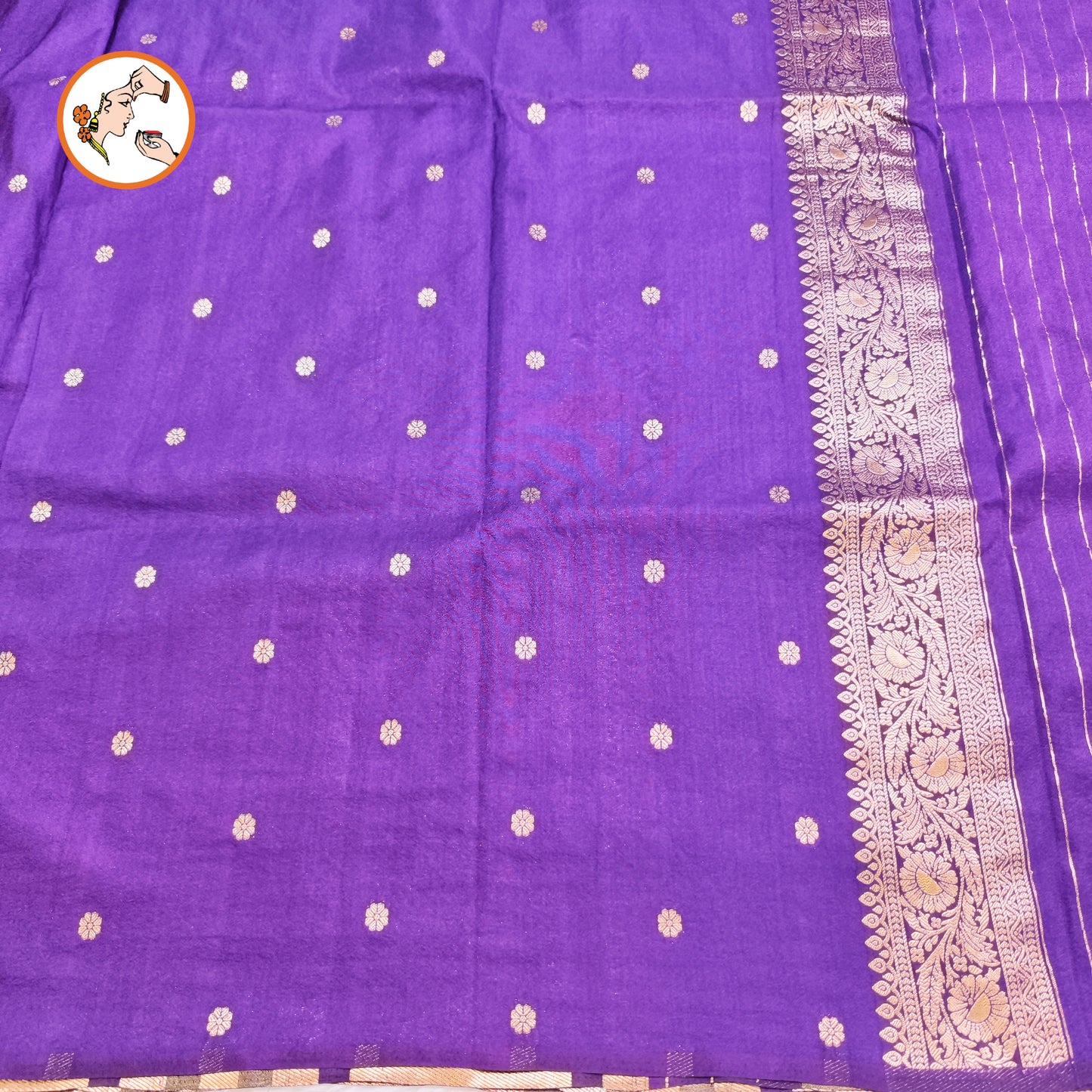 Purple Peacock border Fancy Silk Saree