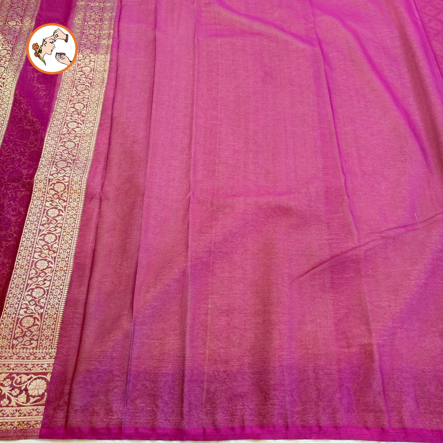 Cream with Maroon border Premium Banarasi Georgette Saree