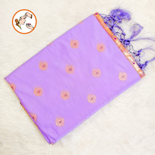 Lavender colour Traditional Paithani Soft Silk Saree