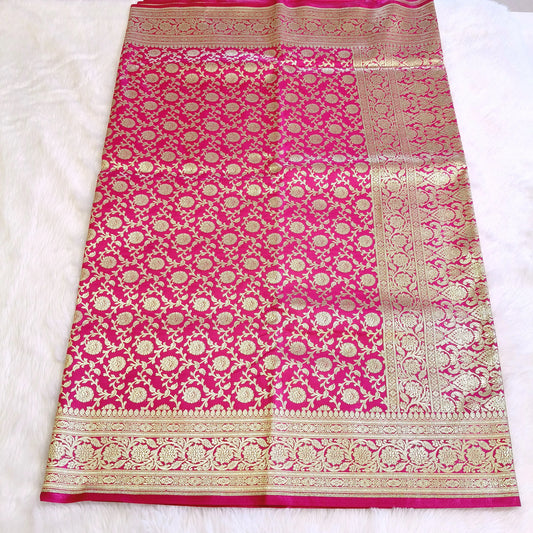 Pink Bridal Wedding Banarasi Saree Vivahasilks