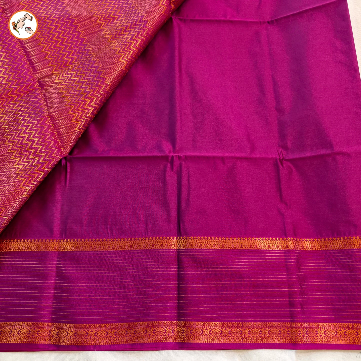 Lavender with Purple Vairoosi border Soft Silk Saree