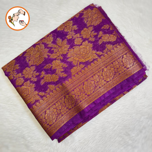 Purple Khaddi Banarasi Designer Saree