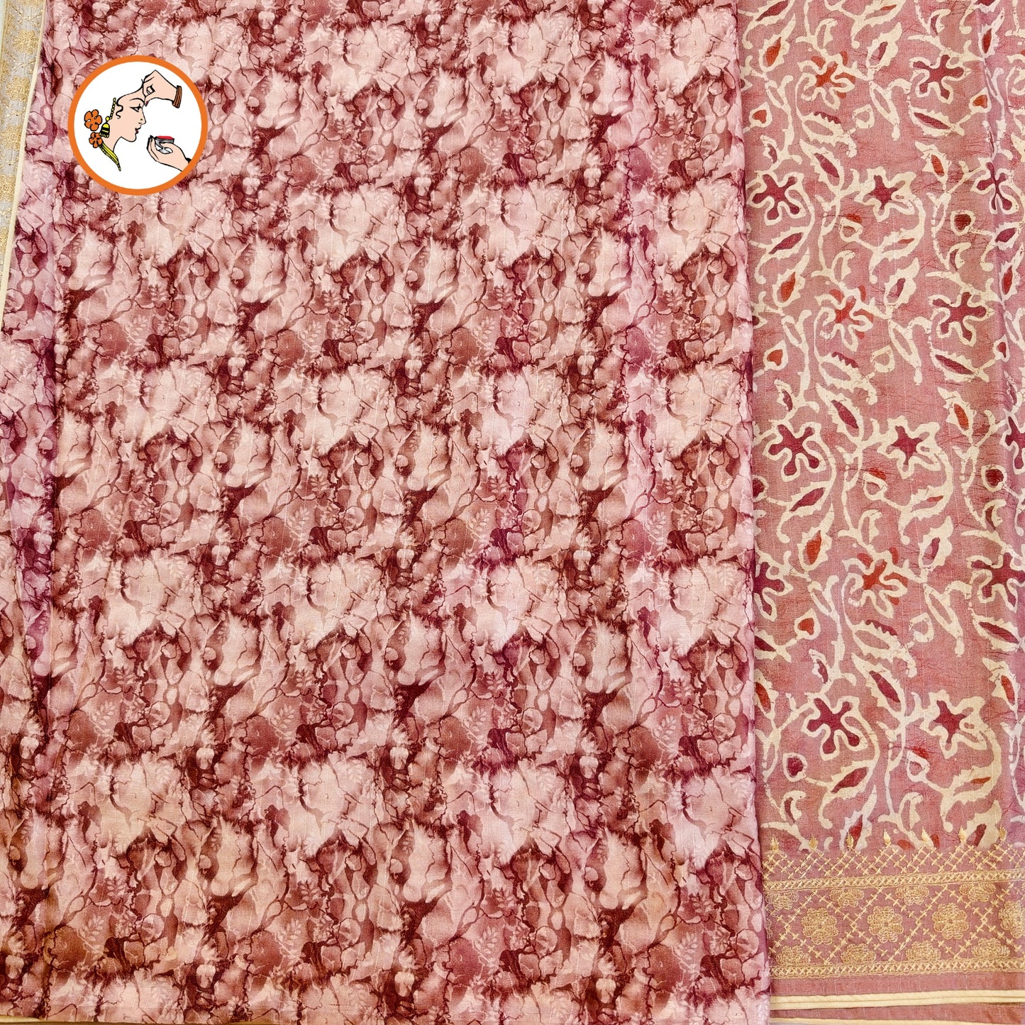 Onion Pink Unique Pattern Raw Silk Designer Saree with embroidery work