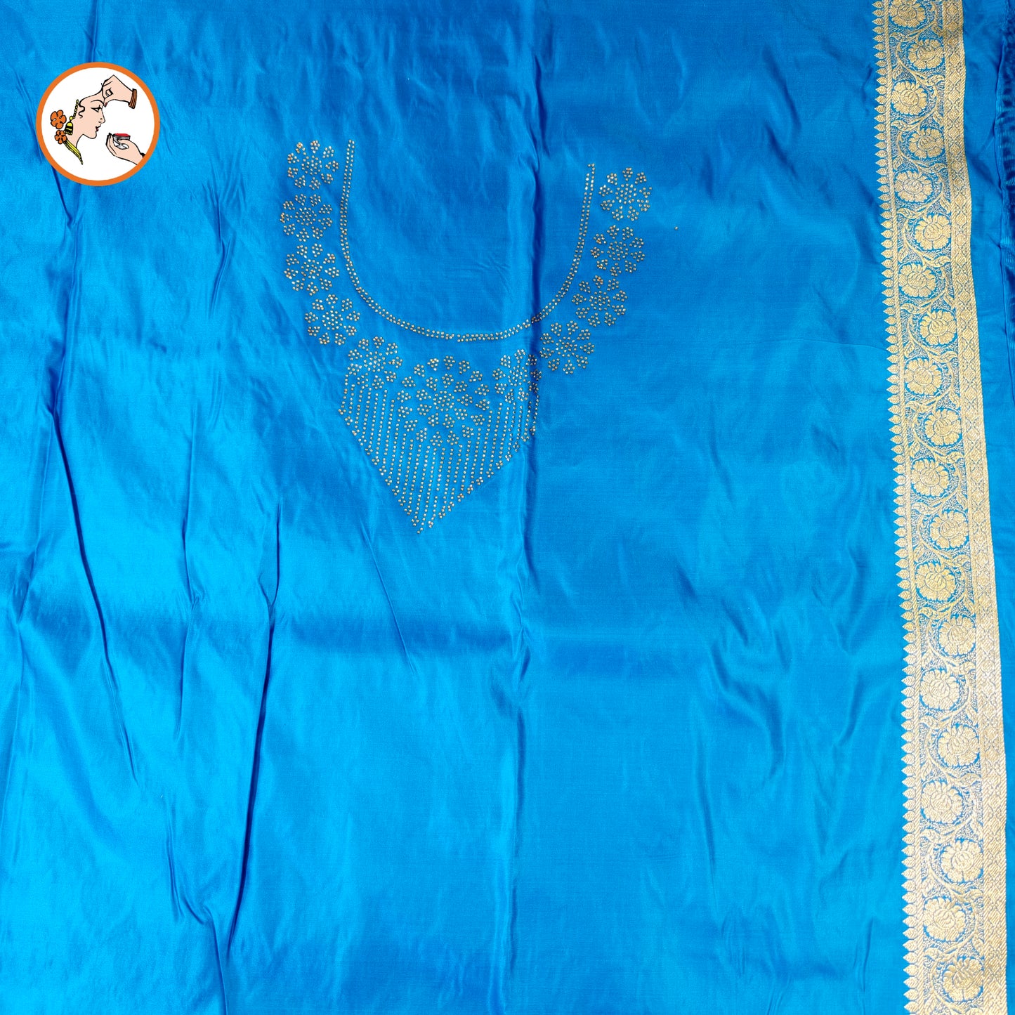 Blue Bridal Pure Banarasi Partywear Saree with Zircon stones
