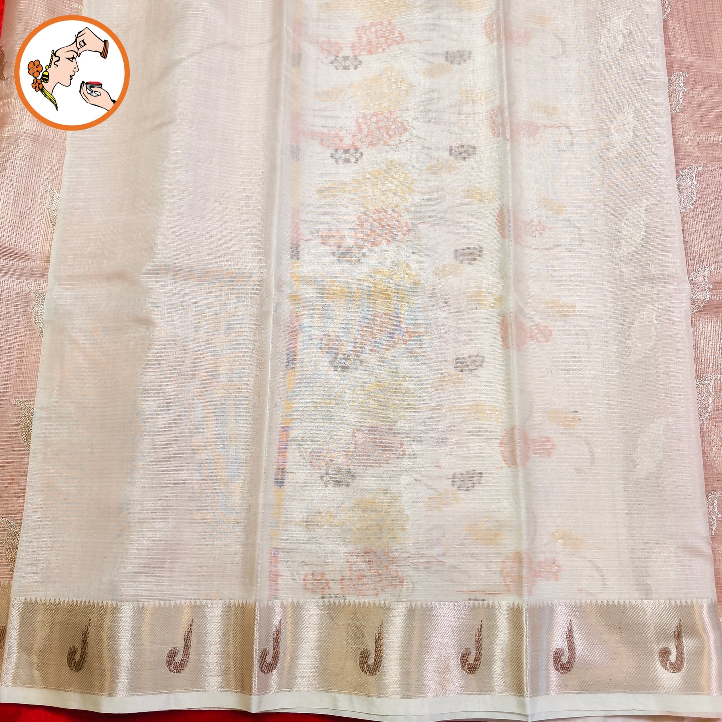Baby Pink Paithani border Kota Tissue Fancy Silk Saree