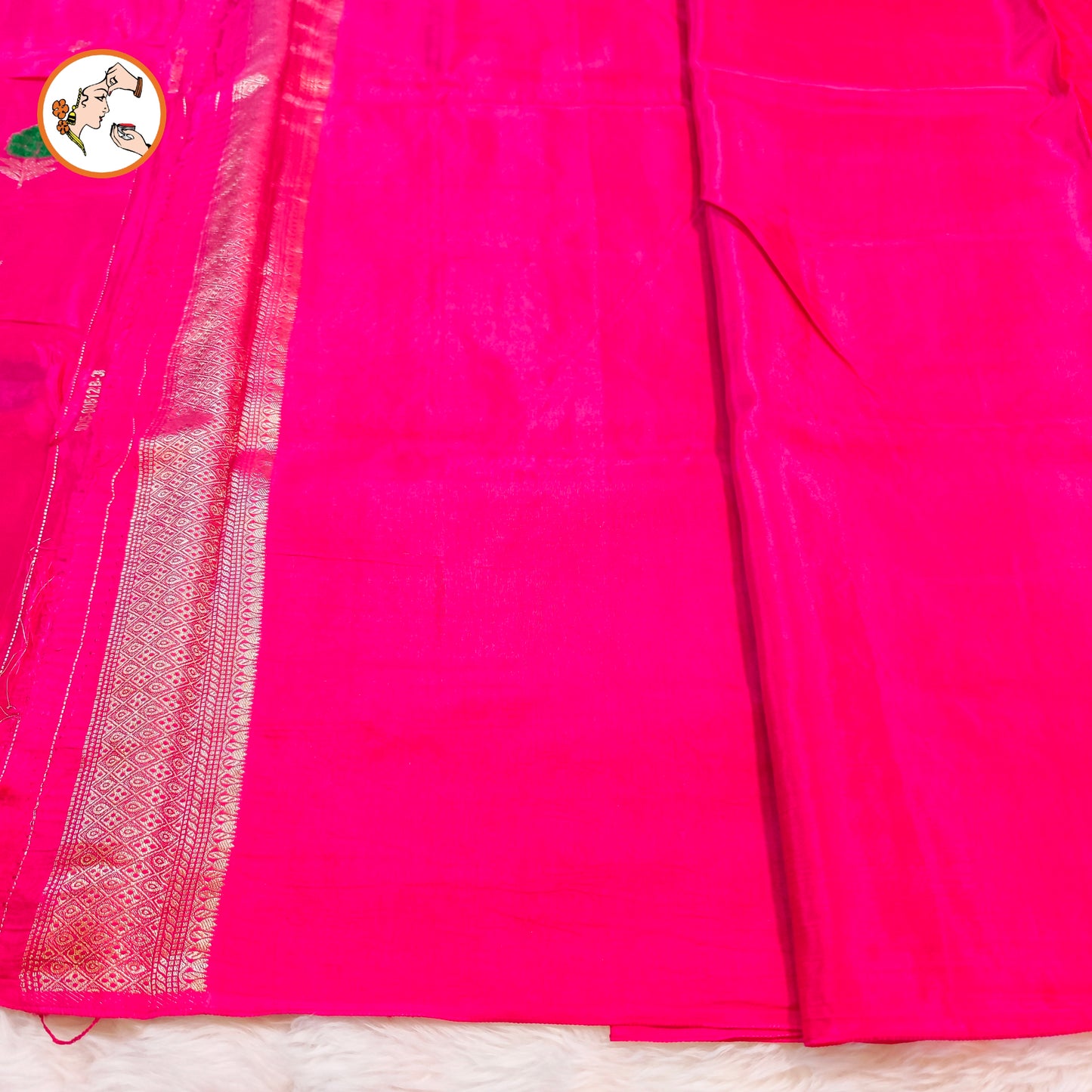 Magenta Pink with delicate Floral buti subtly embrioded Banarasi katan Russian Silk Saree
