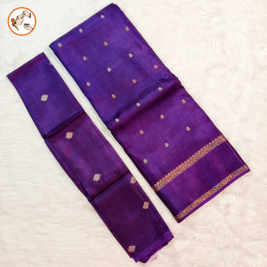 Purple Viscose Soft Silk Fancy Saree with Satin border