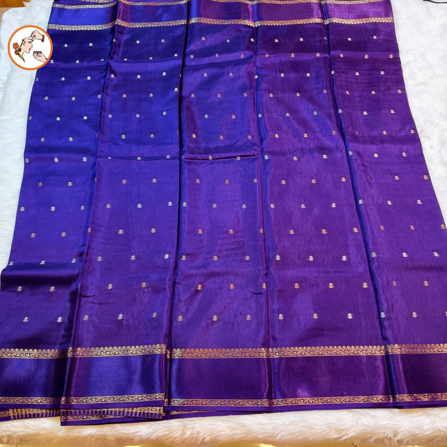 Purple Viscose Soft Silk Fancy Saree with Satin border