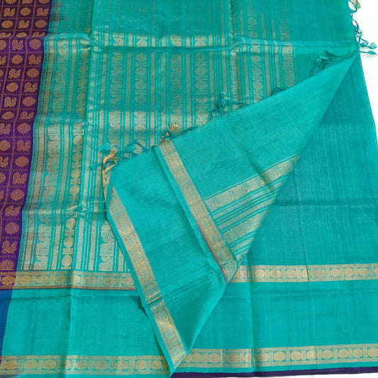 Purple Mayil chakkaram pure Silk Cotton Saree