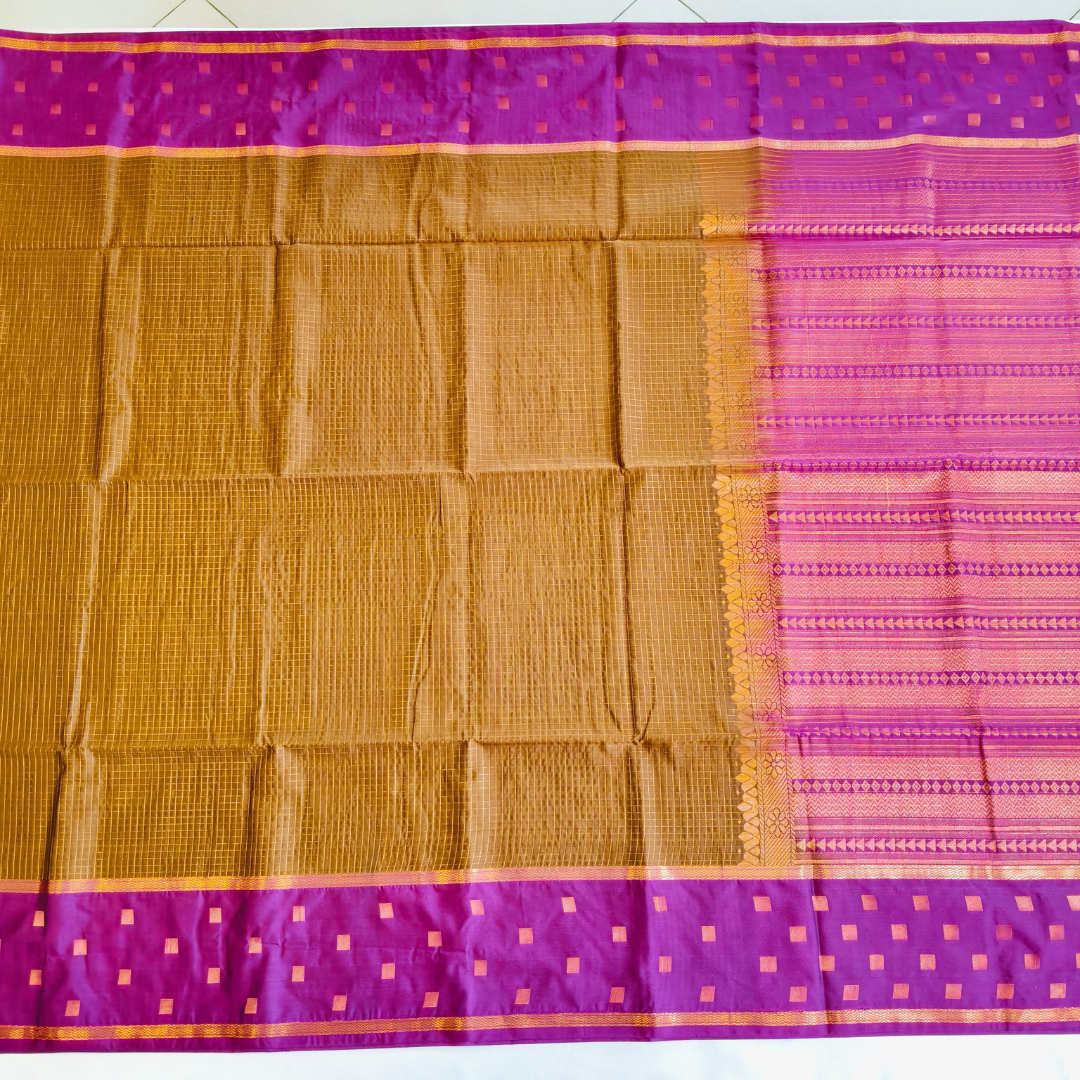 Brown purple combination Soft Silk