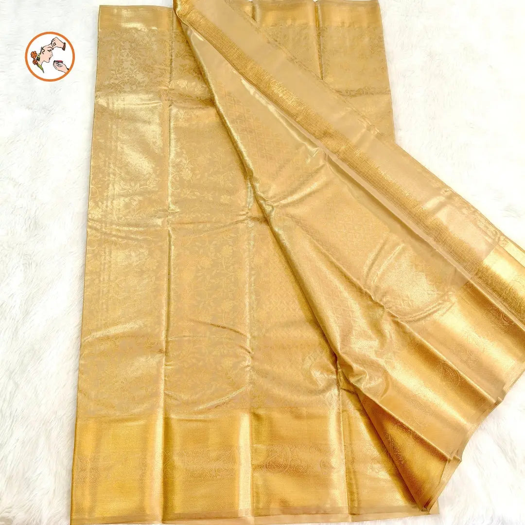 Golden High Tissue Kanchipuram Mix Silk Saree Vivahasilks