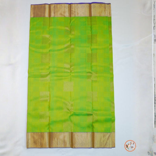 Green With Pepsi Blue Pure Kanchi Silk