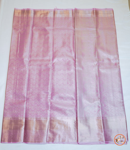 Pink with Sliver Kanchi Blended Silk Saree
