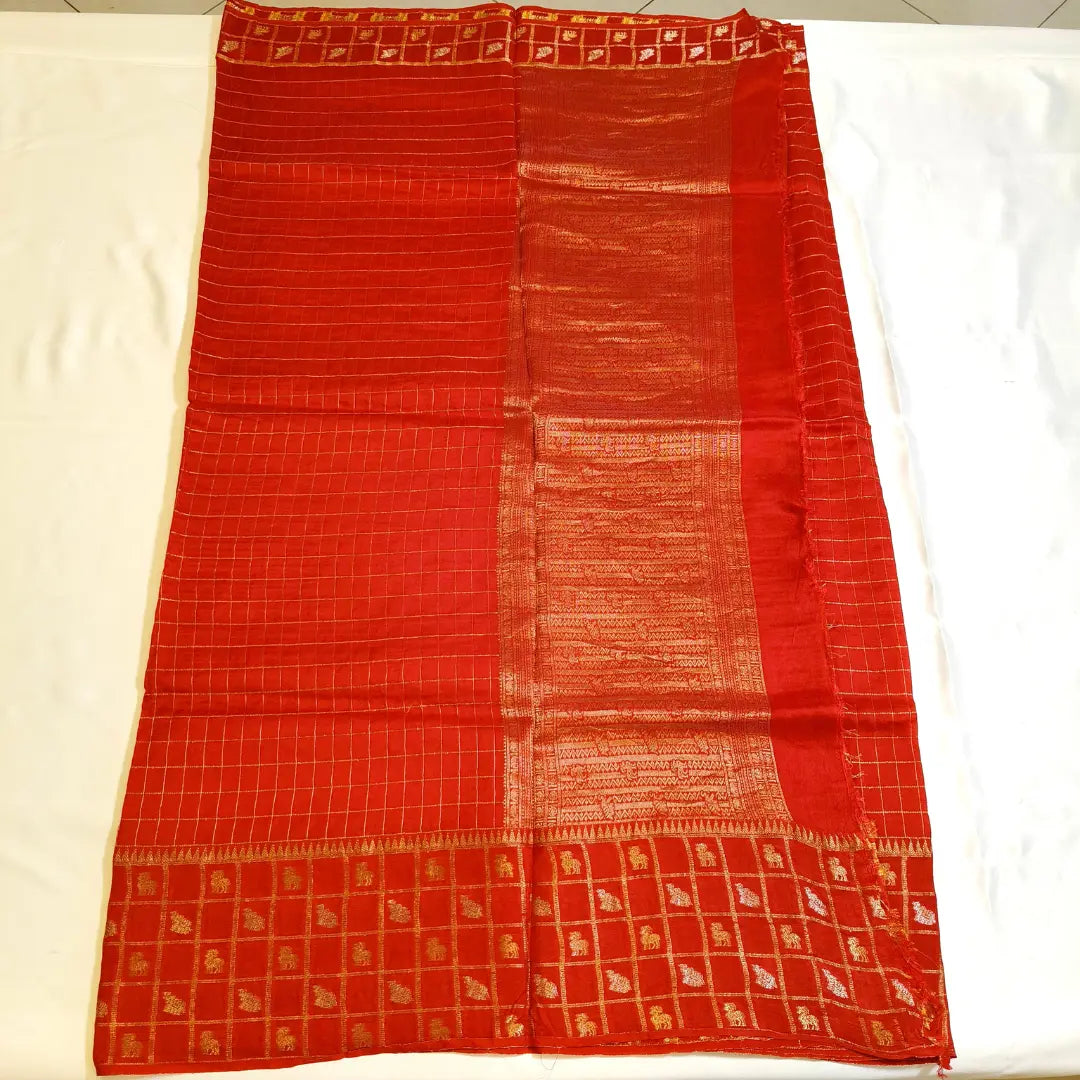 Red Viscose Silk Saree Vivahasilks