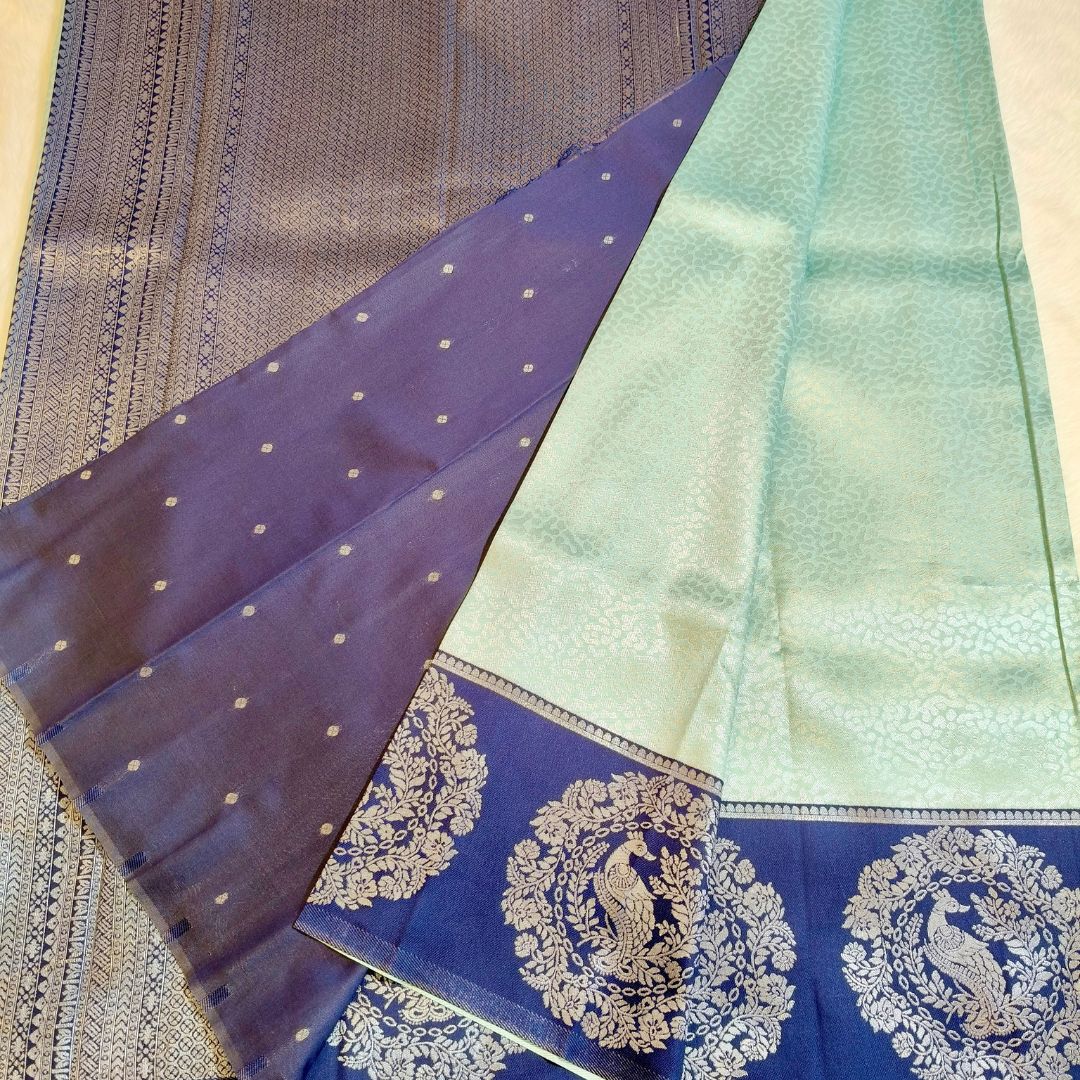 Ice blue SemiSilk Saree