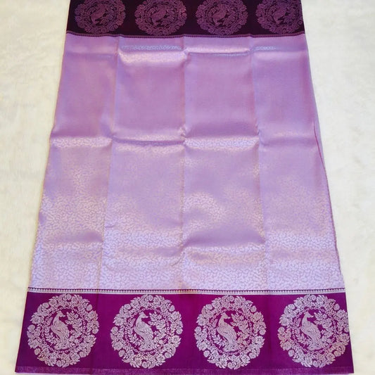 Lavender with Purple SemiSilk Saree Vivahasilks