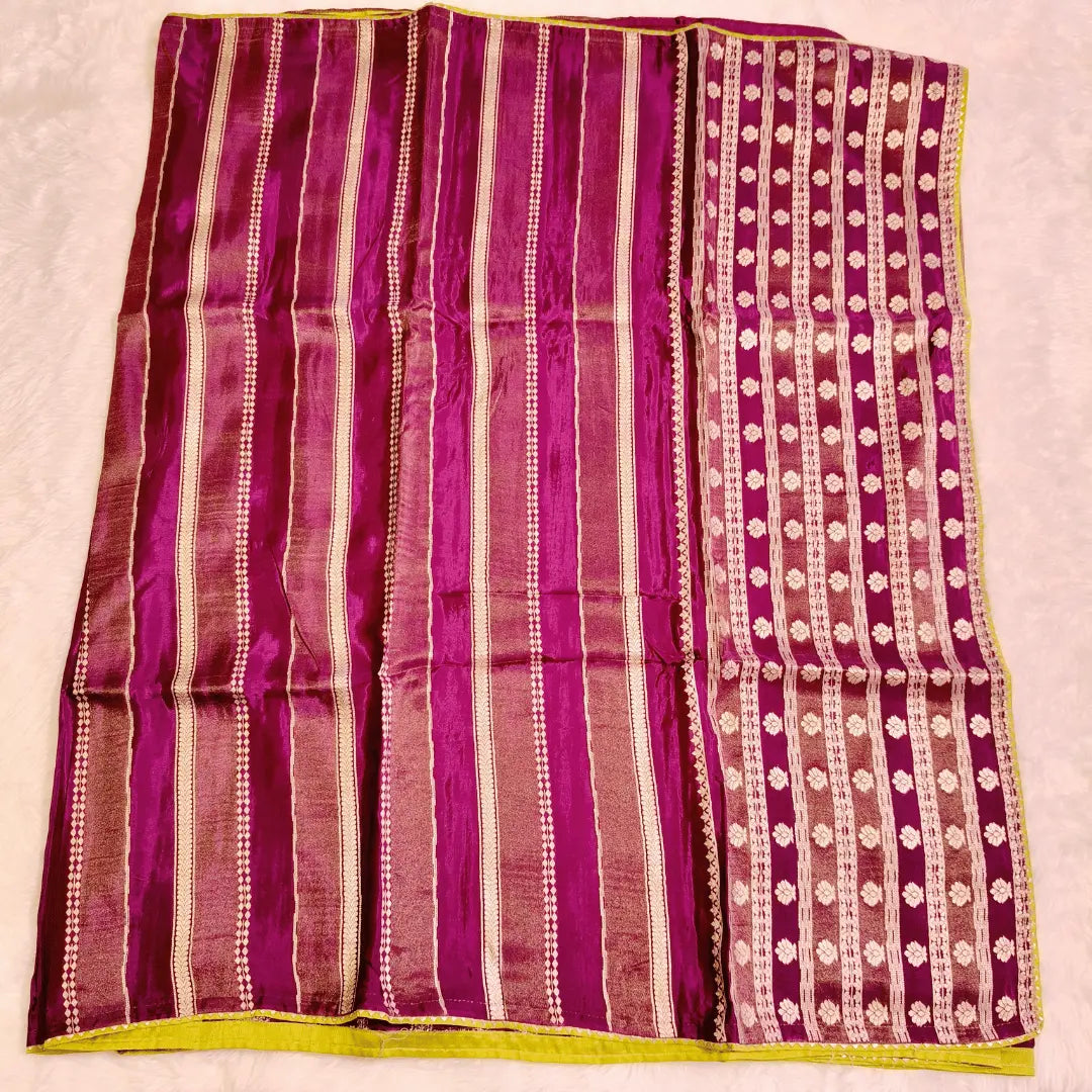 Purple Satin Tissue Fancy Saree Vivahasilks