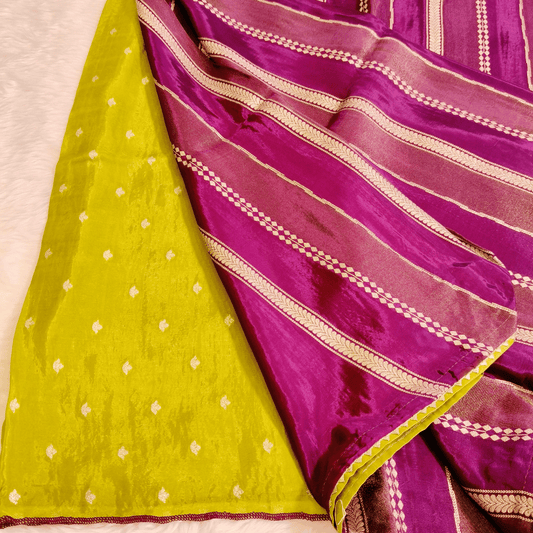 Purple Satin Tissue Fancy Saree