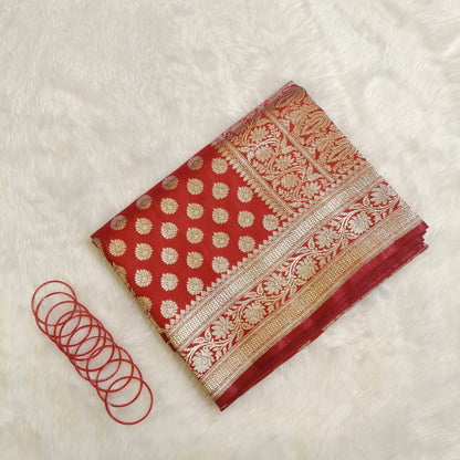 Red Bridal Wedding Banarasi Saree Vivahasilks
