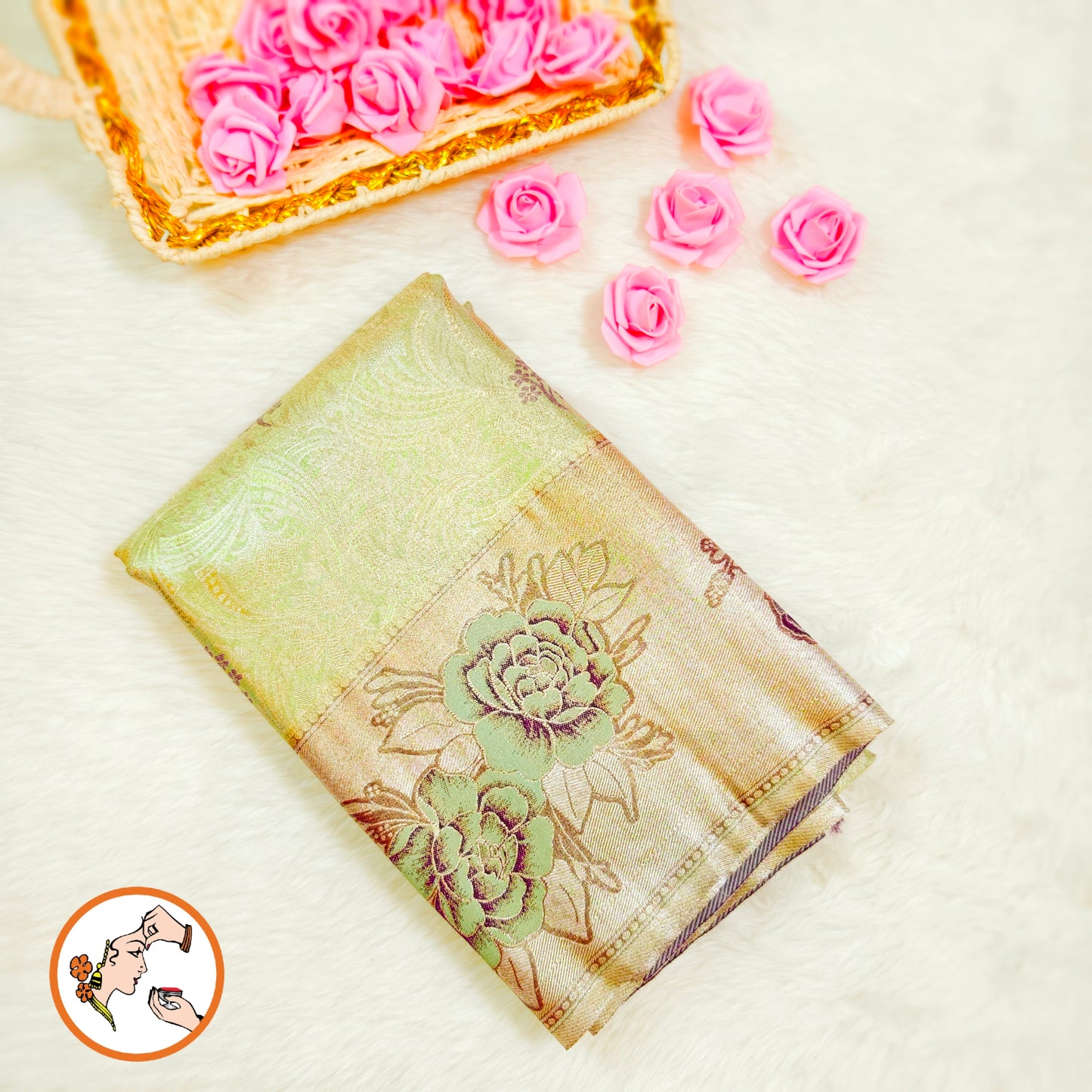 Pastel Green Silver zari Kanchipuram High Tissue Silk Saree