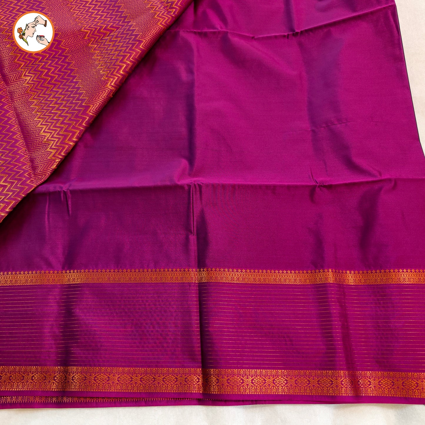 Royal blue with Purple Vairoosi border Soft Silk Saree