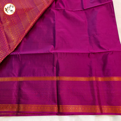 Royal blue with Purple Vairoosi border Soft Silk Saree