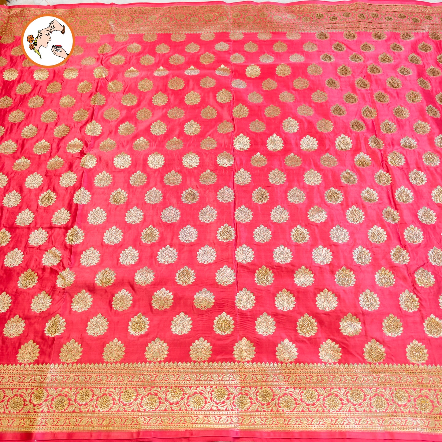 Pink Bridal Pure Banarasi Partywear Saree with Zircon stones