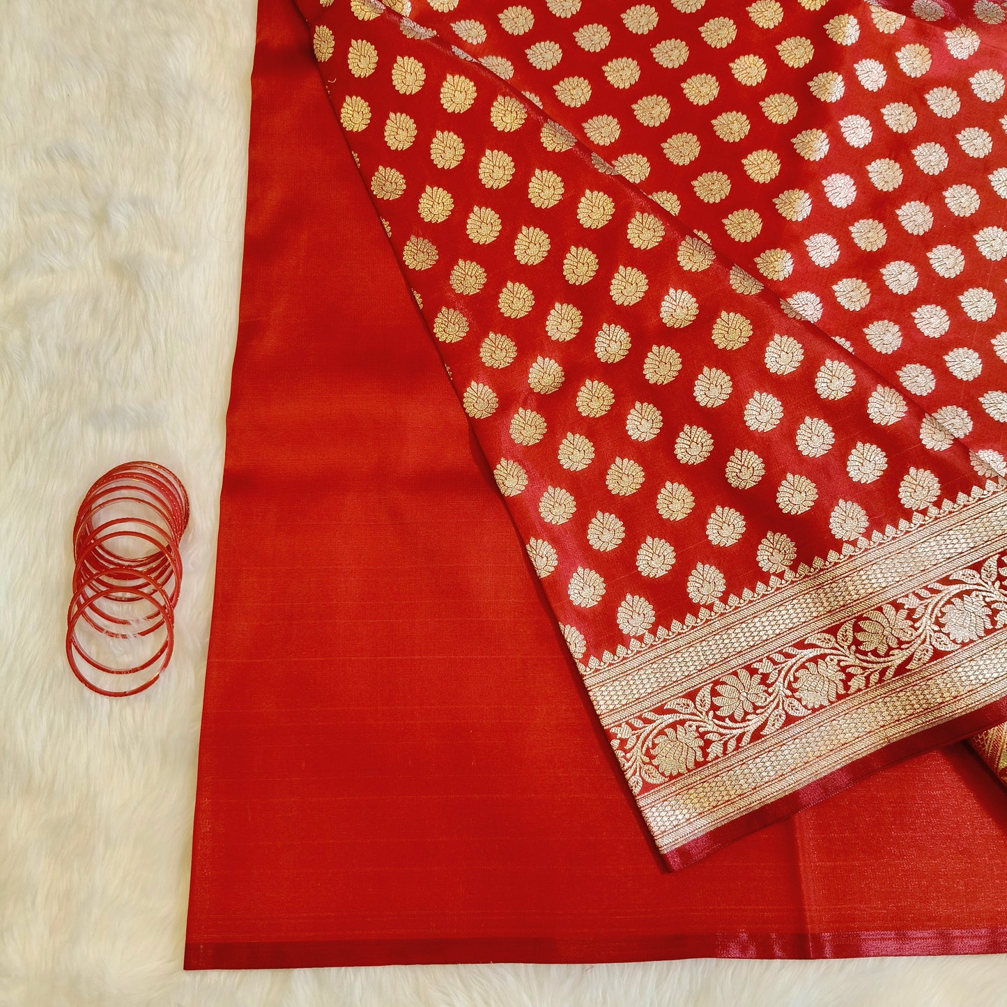 Red Bridal Wedding Banarasi Saree
