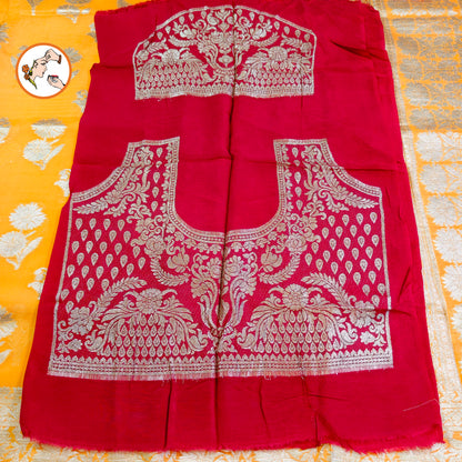 Orange Pure Organza Designer Saree with contrast Maroon blouse
