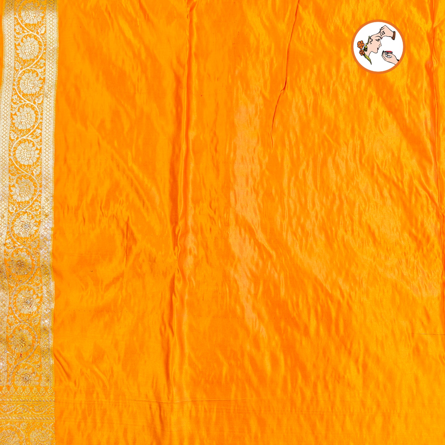 Golden Yellow floral Jaal design Pure Banarasi Silk Partywear Saree