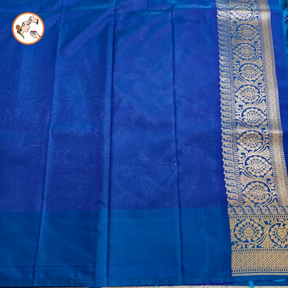 Purple with Blue border classic Banarasi Designer Saree