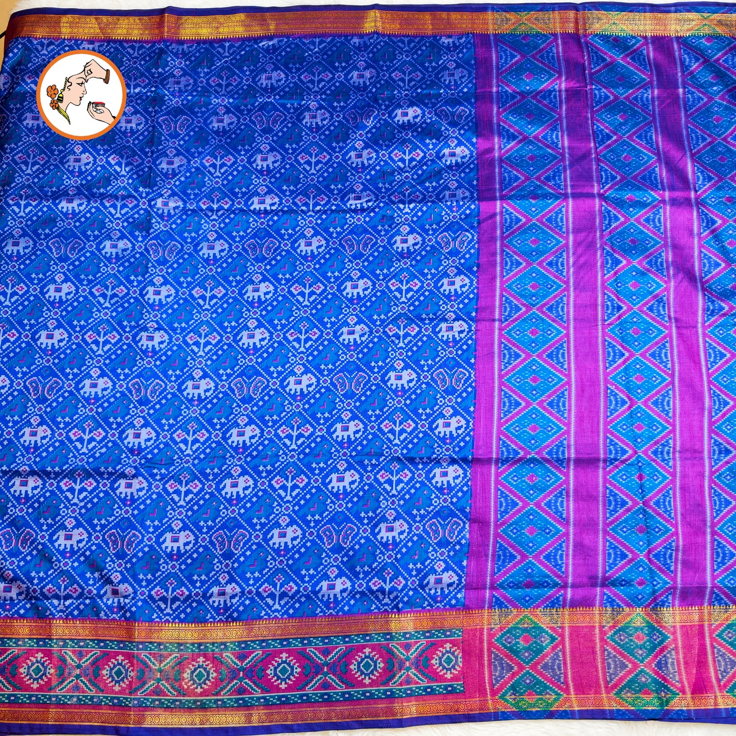 Blue Pochampally Silk Cotton Casual Saree
