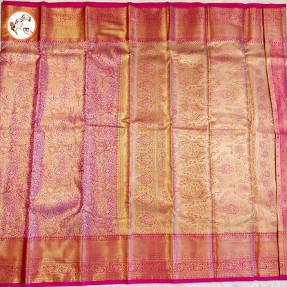 Dark Pink Kanchipuram Tissue Silk Saree