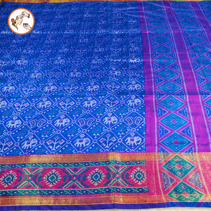 Blue Pochampally Silk Cotton Casual Saree