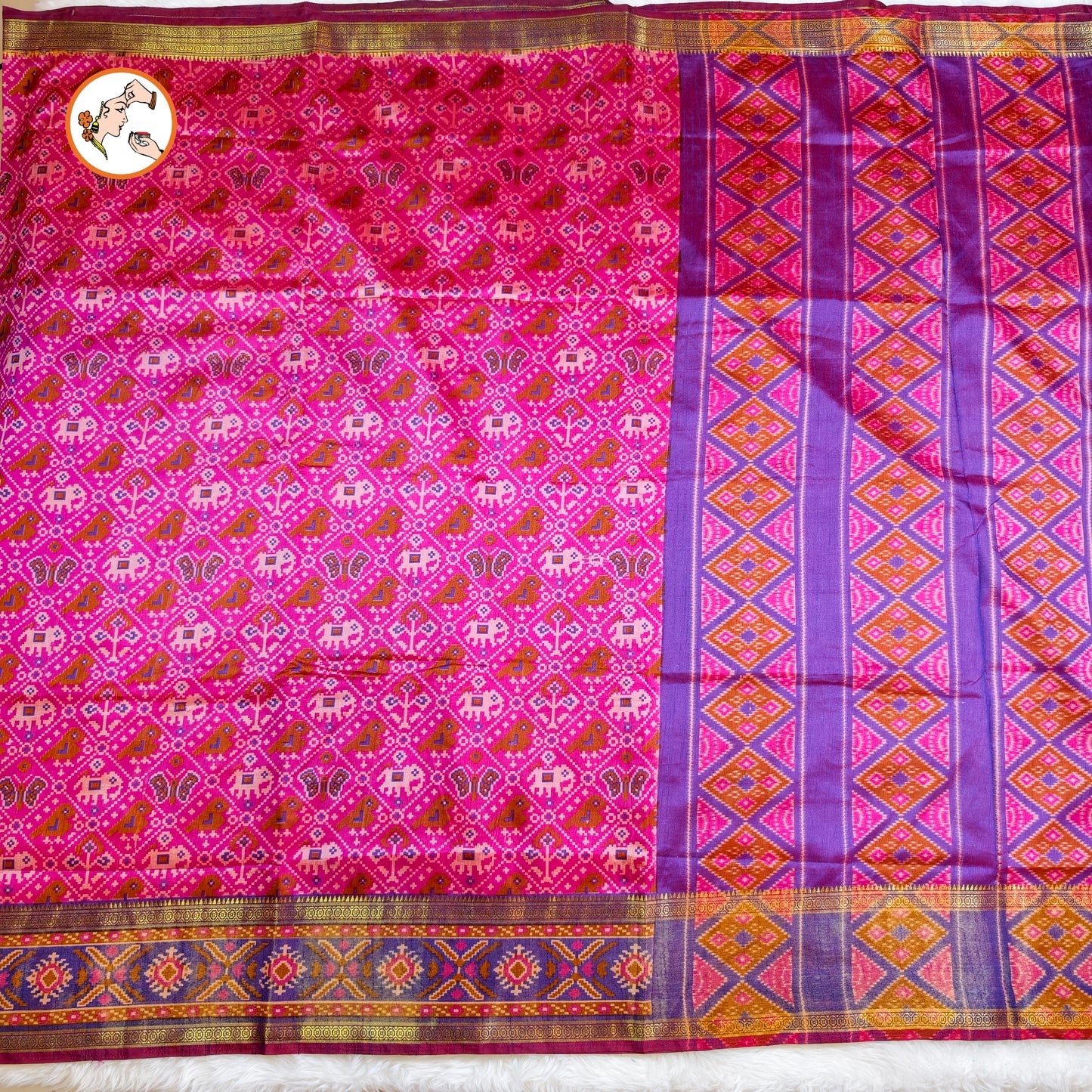 Pink Pochampally Silk Cotton Casual Saree