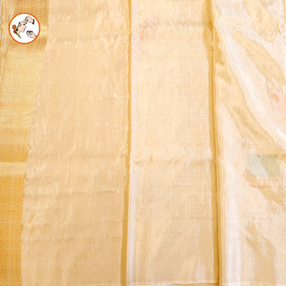 Beige multicolour checks Rangkat Soft Banarasi Silk Partywear Saree(Light Weight)