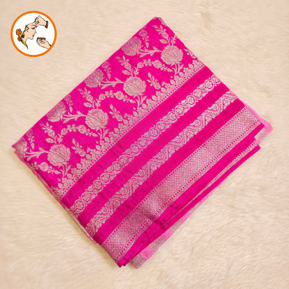 Pink ombre Pure Banarasi Silk Partywear Saree