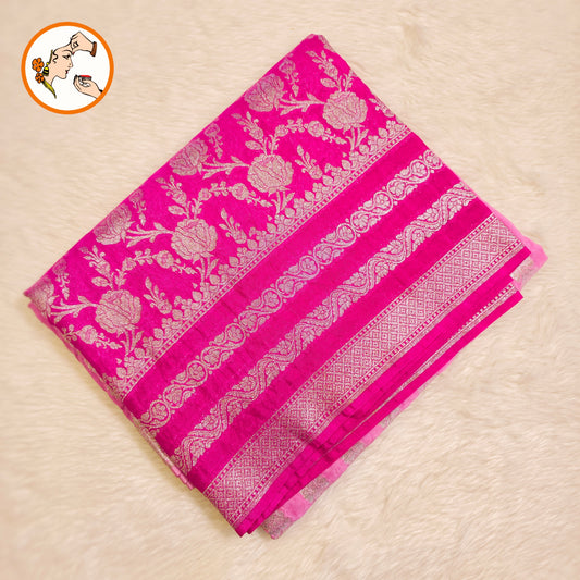 Pink ombre Pure Banarasi Silk Partywear Saree