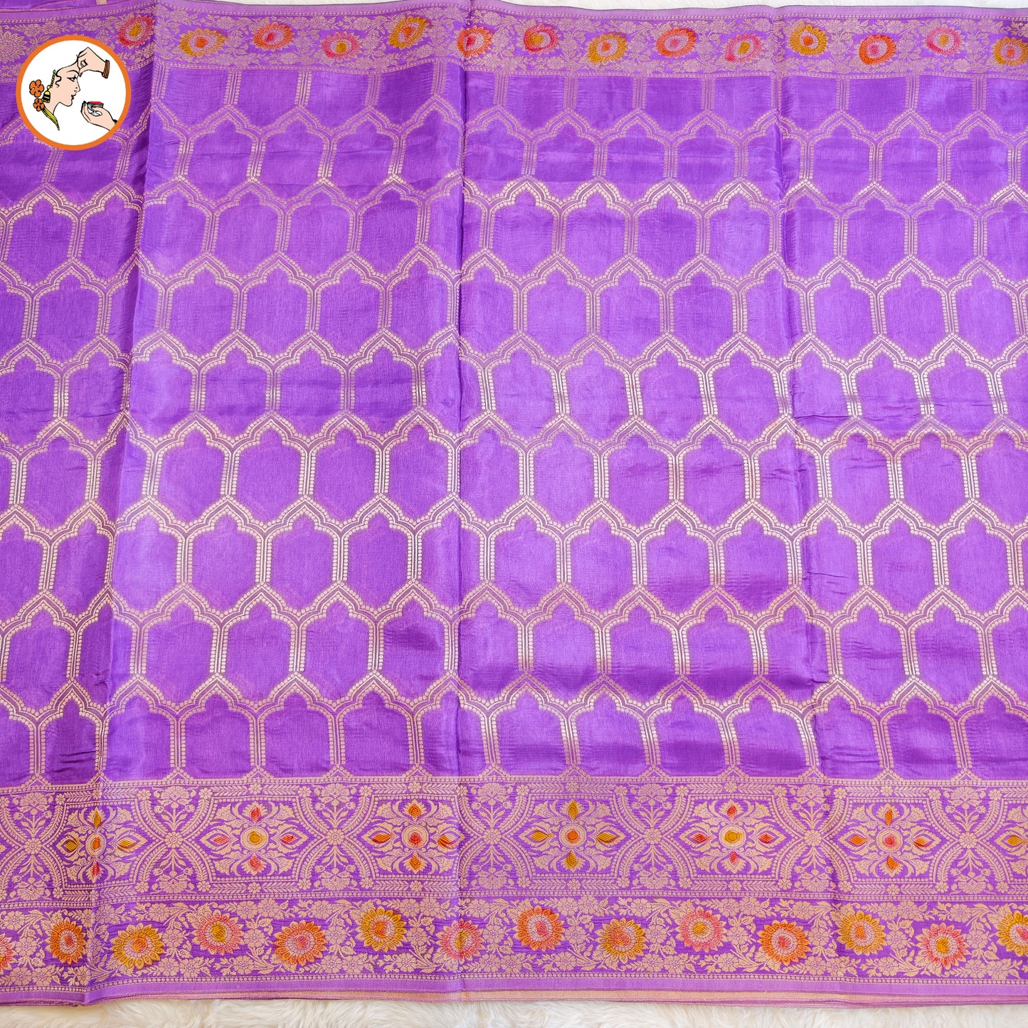 Lavender Rangkat Soft Banarsi Silk Partywear Saree(Light Weight)