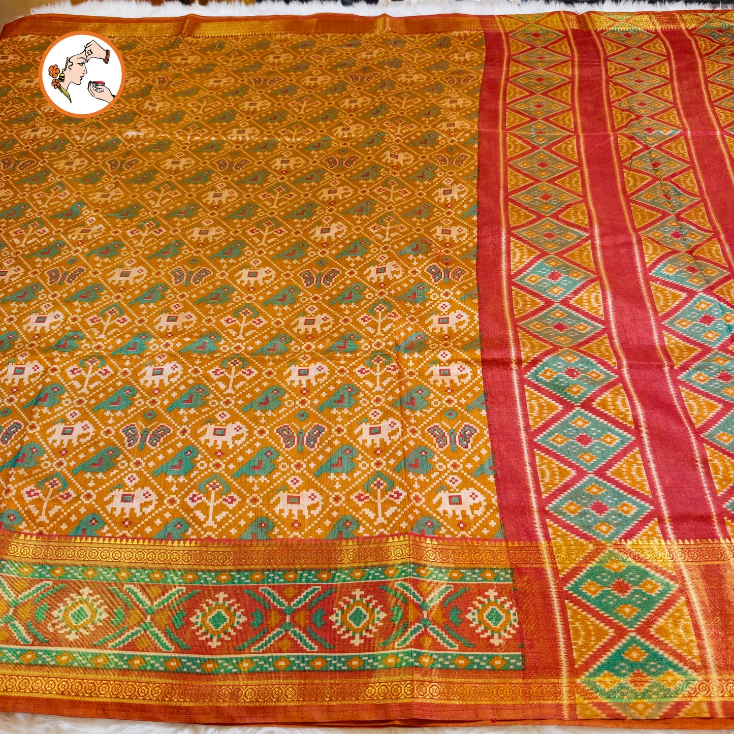 Mustard Yellow Pochampally Silk Cotton Casual Saree