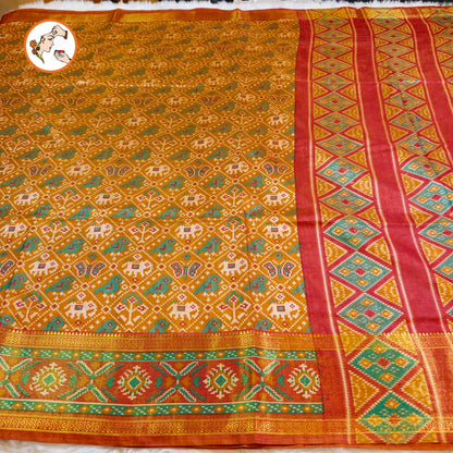 Mustard Yellow Pochampally Silk Cotton Casual Saree