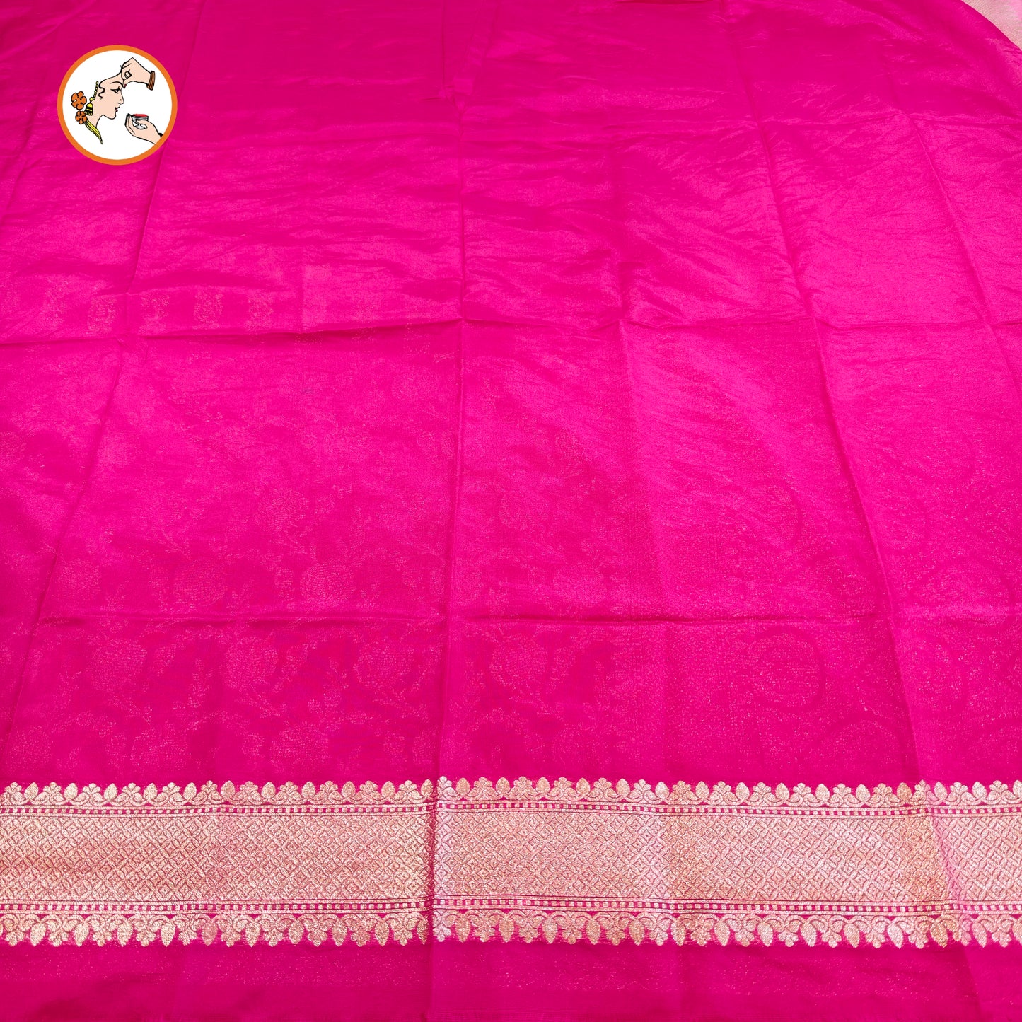 Pink ombre Pure Banarasi Silk Partywear Saree