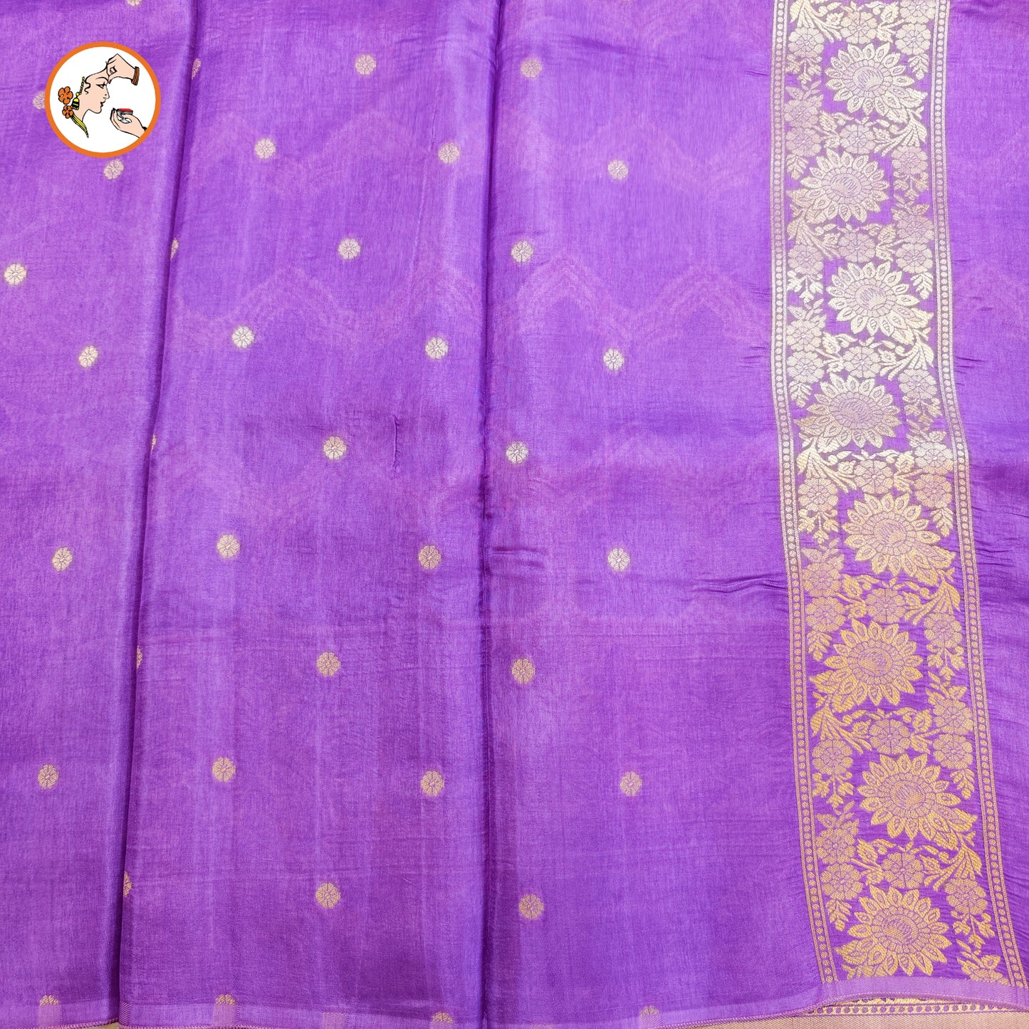 Lavender Rangkat Soft Banarsi Silk Partywear Saree(Light Weight)