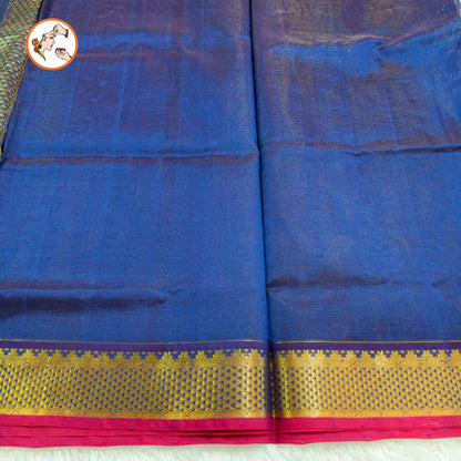 Dark Blue Traditional Vairoosi Pure Silk Cotton Saree