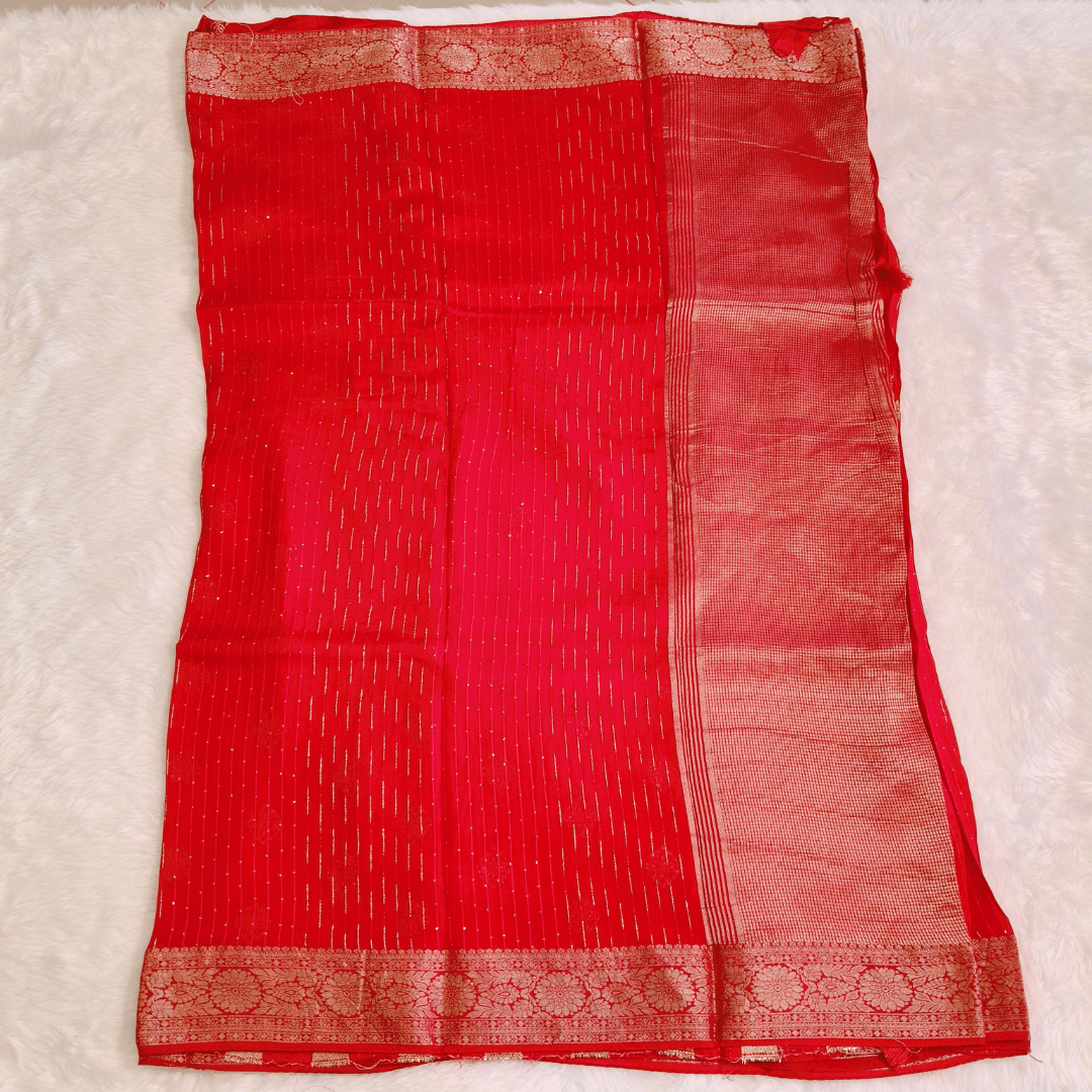 Red Fancy silk saree
