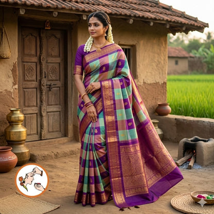 Purple Paalum Pazhamum Pure Silk Cotton Saree