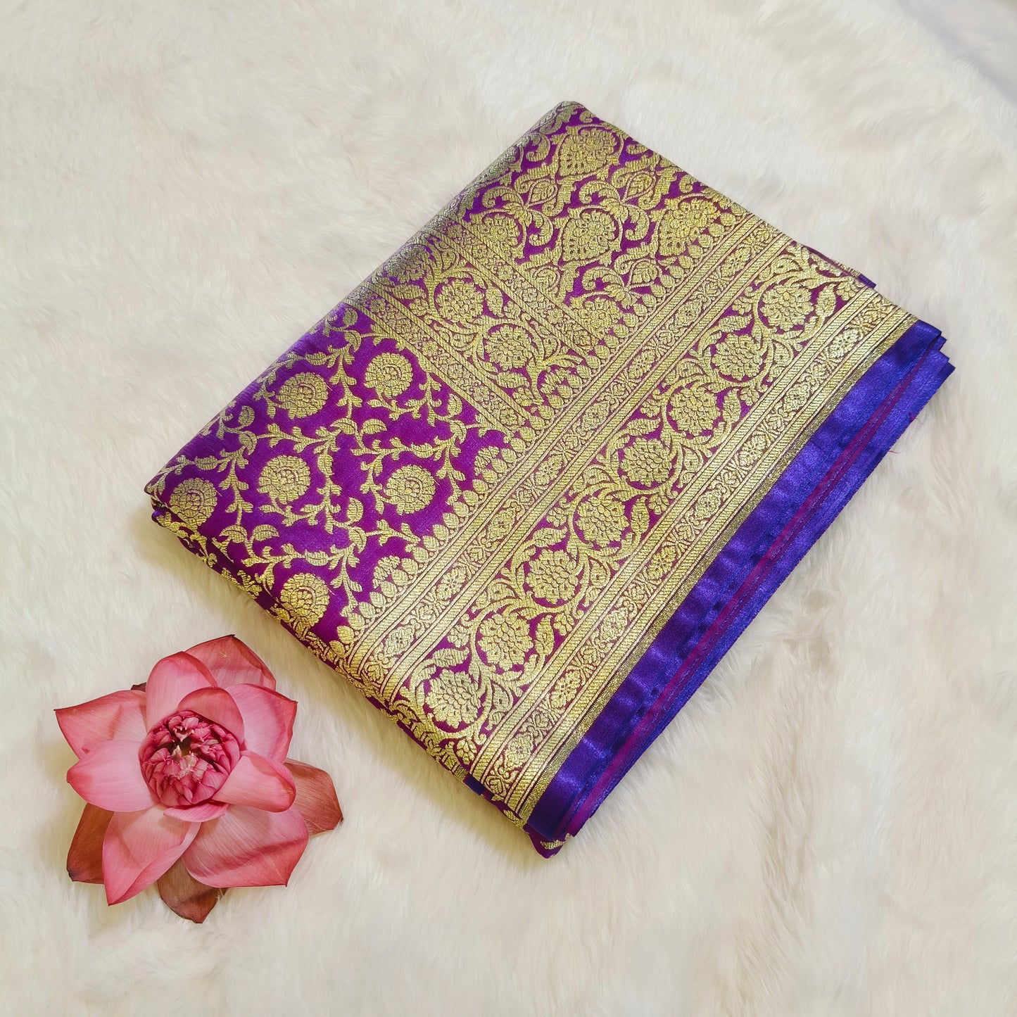 Violet Bridal Wedding Banarasi Saree