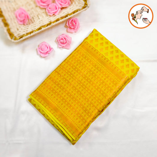 Yellow Traditional 1000 butta Kanchipuram Silk Saree