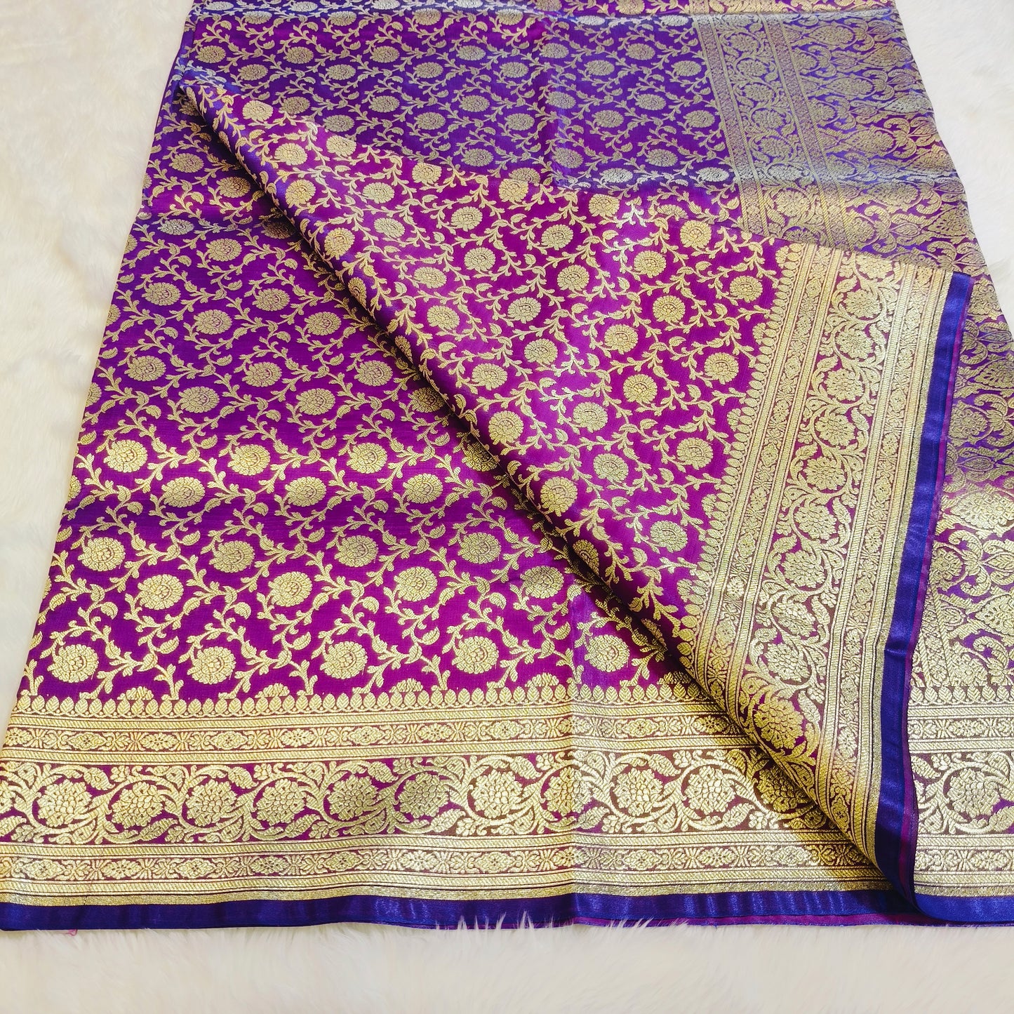 Violet Bridal Wedding Banarasi Saree
